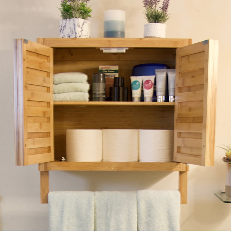 Beachcrest Home Mitch Solid Wood Wall Bathroom Cabinet & Reviews | Wayfair
